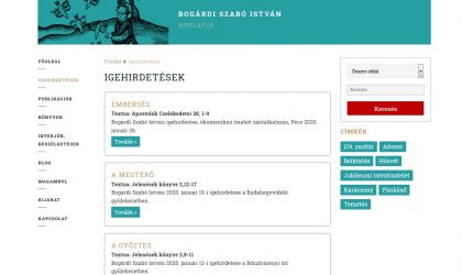 Bogárdi Szabó István weboldala